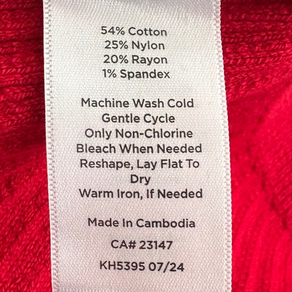 Talbots Ribbed Long Sleeve Turtleneck Sweater Red Small Casual Holiday NWT - Picture 10 of 12